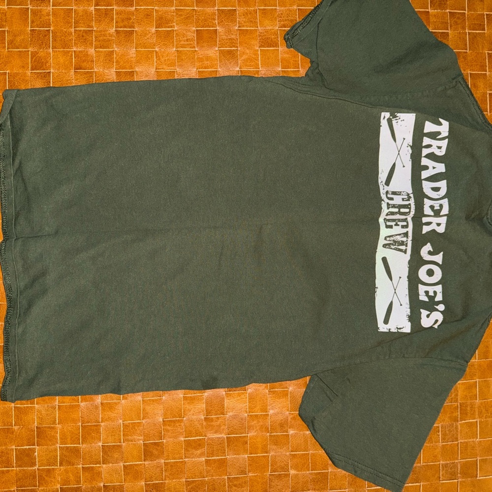 Trader Joe's Olive Green “crew” Graphic Tee